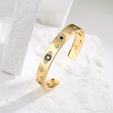 Copper Zircon Cuff Bangle Jewelry For Women Girls
