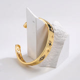 Copper Zircon Cuff Bangle Jewelry For Women Girls