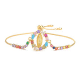 Colorful Zircon Virgin Mary Charm Bracelet Wedding Jewelry