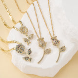 Rose Zircon Pendant Necklace Plated Jewelry