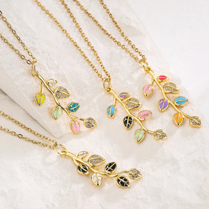 Colorful Enamel Geometry Pendant Necklace for Women