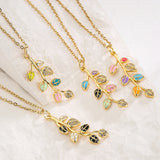Colorful Enamel Geometry Pendant Necklace for Women