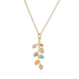 Colorful Enamel Geometry Pendant Necklace for Women
