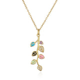 Colorful Enamel Geometry Pendant Necklace for Women