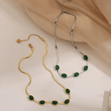 Bohemian Green Crystal Zircon Choker Necklace