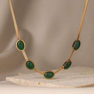 Bohemian Green Crystal Zircon Choker Necklace