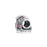 Express Train Charm Beads Christmas Keychain Bracelet Perfume Mother Kids Silver