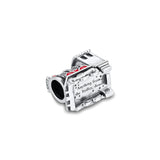 Express Train Charm Beads Christmas Keychain Bracelet Perfume Mother Kids Silver