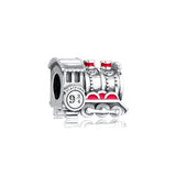Express Train Charm Beads Christmas Keychain Bracelet Perfume Mother Kids Silver