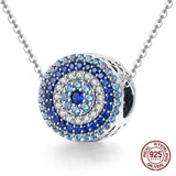 Magic Eye Zircon Round Charm 925 Sterling Silver Bracelet Beads Pendant