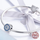 Magic Eye Zircon Round Charm 925 Sterling Silver Bracelet Beads Pendant