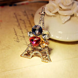Rose Zircon Crystal Eiffel Tower Brooches Wholesale Jewelry