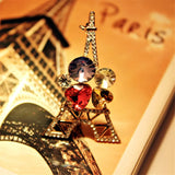 Rose Zircon Crystal Eiffel Tower Brooches Wholesale Jewelry