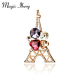 Rose Zircon Crystal Eiffel Tower Brooches Wholesale Jewelry