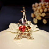 Rose Zircon Crystal Eiffel Tower Brooches Wholesale Jewelry