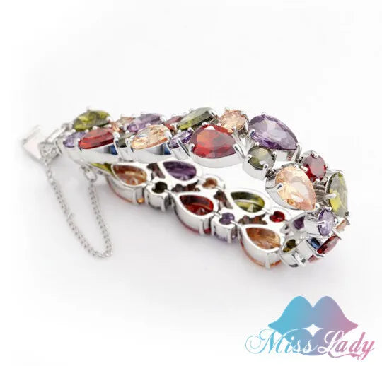 Rose Zircon Crystal Bracelets & Bangles Wholesale Jewelry MKY2412