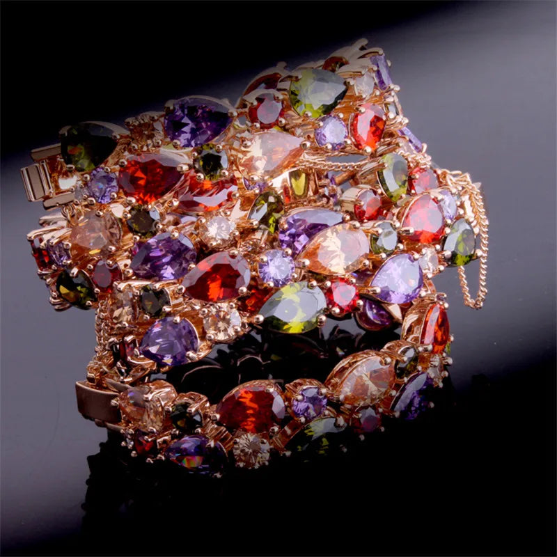 Rose Zircon Crystal Bracelets & Bangles Wholesale Jewelry MKY2412