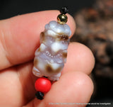 Magic Power Tibetan Old Agate Da Peng Bird Of Freedom Sculptural dZi Bead