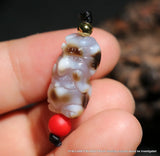 Magic Power Tibetan Old Agate Da Peng Bird Of Freedom Sculptural dZi Bead