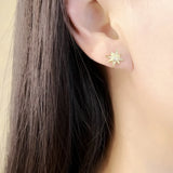 Magic Star Spell Studs Earrings Yellow Handcrafted Jewelry 925 Sterling Silver