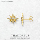 Magic Star Spell Studs Earrings Yellow Handcrafted Jewelry 925 Sterling Silver