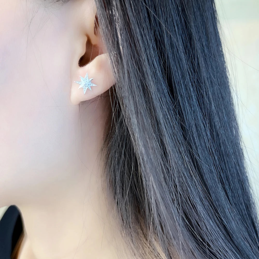 Magic Star Studs Earrings 925 Sterling Silver