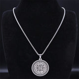 Magic Talisman Stainless Steel Necklace Agla-INRI Protection of Angel