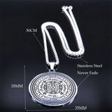 Magic Talisman Stainless Steel Necklace Agla-INRI Protection of Angel