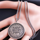 Magic Talisman Stainless Steel Necklace Agla-INRI Protection of Angel