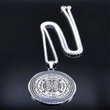 Magic Talisman Stainless Steel Necklace Agla-INRI Protection of Angel