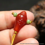 Tibetan Old Agate FALUO Totem 3 hole dZi Bead for DIY Talisman