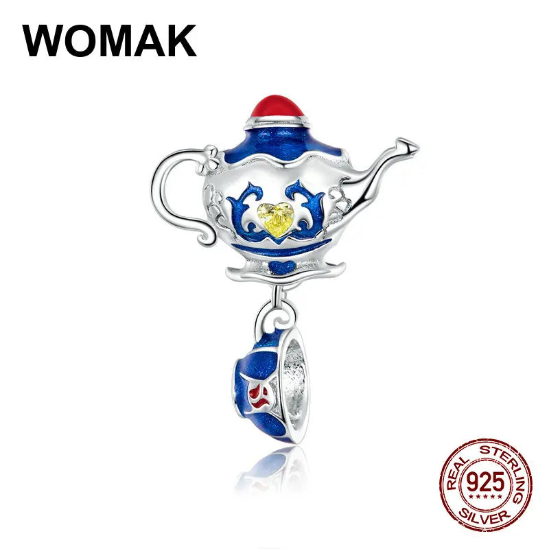 925 Sterling Silver Magic Teapot Pendant Bracelet Charm for Women