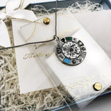 925 Silver Turquoise Amulet Necklace Lucky Symbols Gift