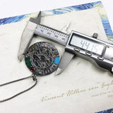 925 Silver Turquoise Amulet Necklace Lucky Symbols Gift