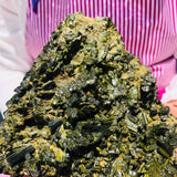 Green Tourmaline Quartz Crystal Mineral Specimen Spiritual Healing
