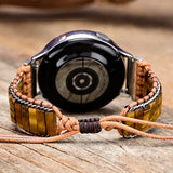 Tiger-eye Stone Tube Shape Watch Strap Natural Stone Smart Watch Band