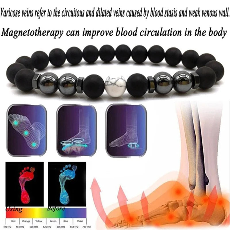 Magnet Anklet Colorful Stone Weight Loss Magnetic Therapy Bracelet