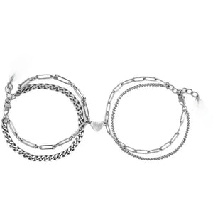 Magnet Heart Pendant Bracelet Stainless Steel Bangle