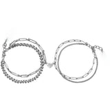 Magnet Heart Pendant Bracelet Stainless Steel Bangle