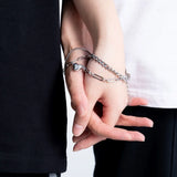 Magnet Heart Pendant Bracelet Stainless Steel Bangle