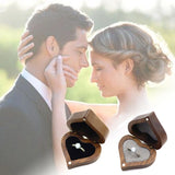 Heart Wood Ring Bearer Box Wedding Gift Jewelry Holder