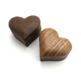 Heart Wood Ring Bearer Box Wedding Gift Jewelry Holder