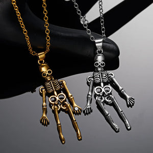 Magnet Skull Pendant Necklace Couple Skeleton Hallowee...