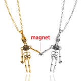 Magnet Skull Pendant Necklace Couple Skeleton Hallowee...