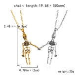 Magnet Skull Pendant Necklace Couple Skeleton Hallowee...