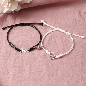 Magnetic Heart Love Lucky Rope Bracelet Set Couple Bracelets