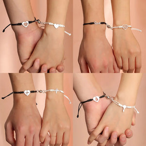 Magnetic Heart Love Lucky Rope Bracelet Set Couple Bracelets