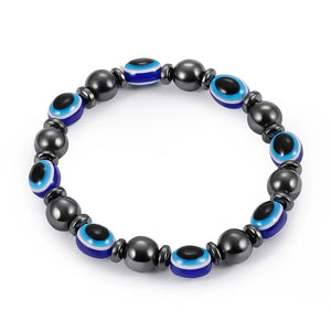 Magnetic Bracelet Evil Eye Hematite Stone Therapy Health Care Bangle