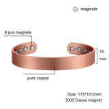 Classic Style Copper Bracelet with 8 Magnets