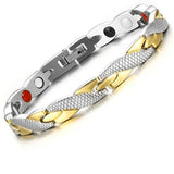 Women's Magnetic Therapy Bracelet Titanium Steel X Shape Links